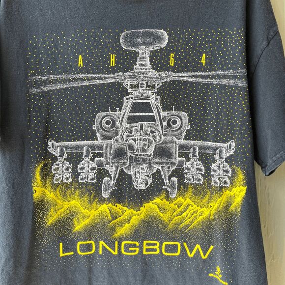 1990 AH-64 Apache Longbow Helicopter Double-Sided Tee, Sz L - Picture 6 of 10